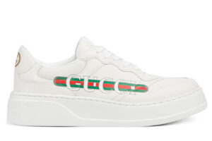 Giày Gucci Chunky Sneaker White Demetra Logo Gucci Web Print Trắng