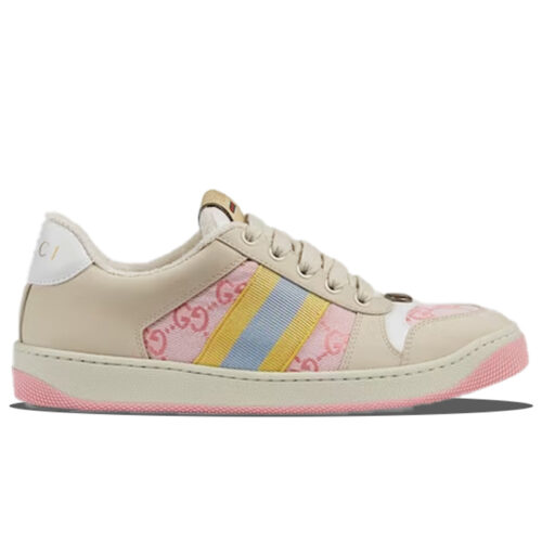 Giày Gucci Screener GG Beige Light Pink Yellow