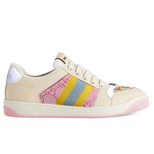 Giày Gucci Screener GG Beige suede trim Canvas