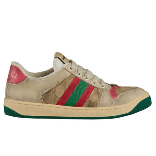 Giày ‎Gucci Screener Distressed Pink Green
