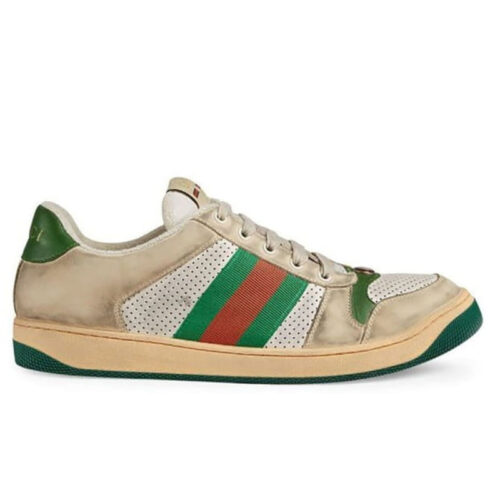 Gucci Screener Leather Green White