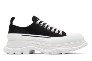 Giày Alexander McQueen Tread Slick Low Top Black/White Canvas