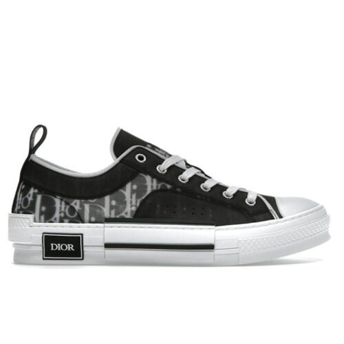 Giày Dior B23 Low Top Black họa tiết White Dior Oblique Canvas