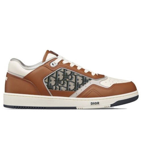 Giày Dior B27 Low Brown and Cream họa tiết Dior Oblique vải Jacquard Best Quality