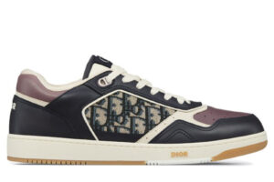 Giày Dior B27 Low Deep Blue Plum with Beige and Black Dior Oblique Jacquard Best Quality