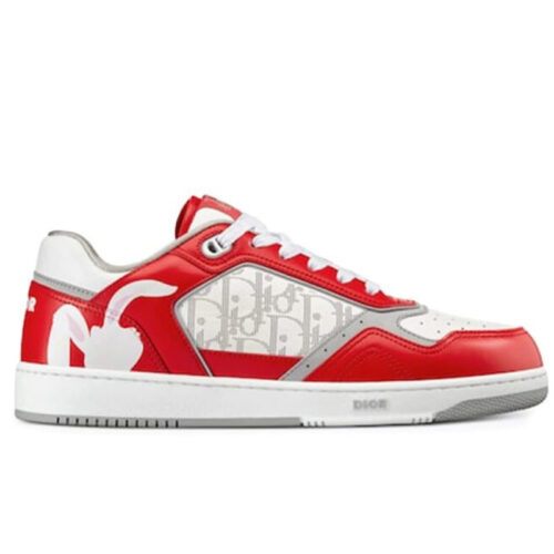 Giày Dior B27 Low Red White Dior Oblique Galaxy Leather with Rabbit Motif Best Quality