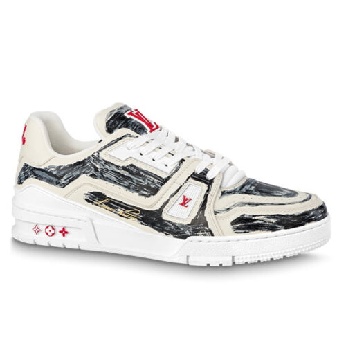 Giày Louis Vuitton Lv Trainer #54 Black Printed Calf Leather Best Quality