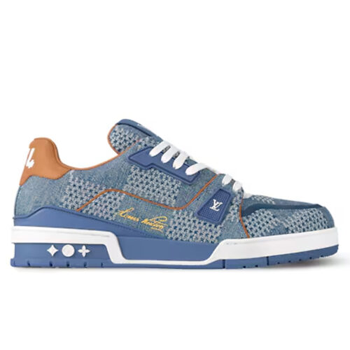 Giày Louis Vuitton LV Trainer #54 Denim Damier Blue Best Quality