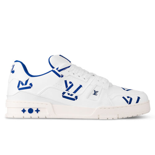 Giày Louis Vuitton LV Trainer #54 Incorporating Sustainable Materials Blue Best Quality