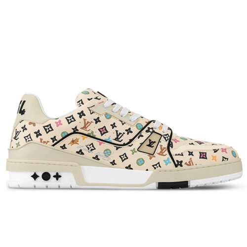 Giày Louis Vuitton Lv Trainer #54 Monogram-printed Grained Calf Leather Beige Best Quality