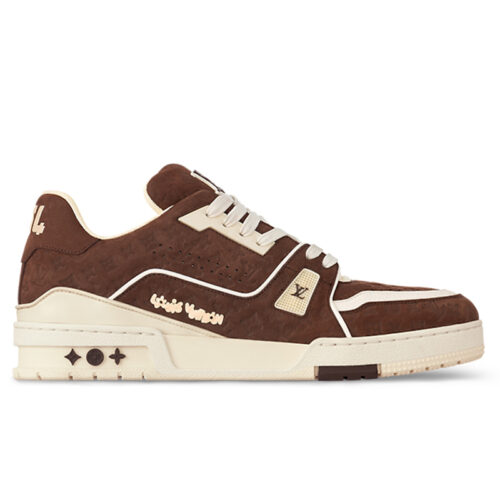 Giày Louis Vuitton LV Trainer #54 Nubuck Calf Leather Moka Brown Best Quality