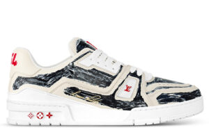 Giày Louis Vuitton LV Trainer #54 Printed Calf Leather Black Best Quality