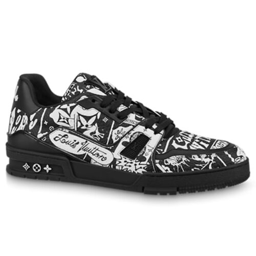 Giày Louis Vuitton Lv Trainer #54 Signature Black Printed canvas Best Quality