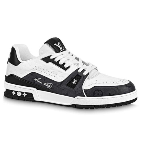 Giày Louis Vuitton Lv Trainer #54 Signature Black White Best Quality