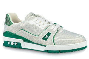 Giày Louis Vuitton Lv Trainer #54 Signature Green Strass Best Quality