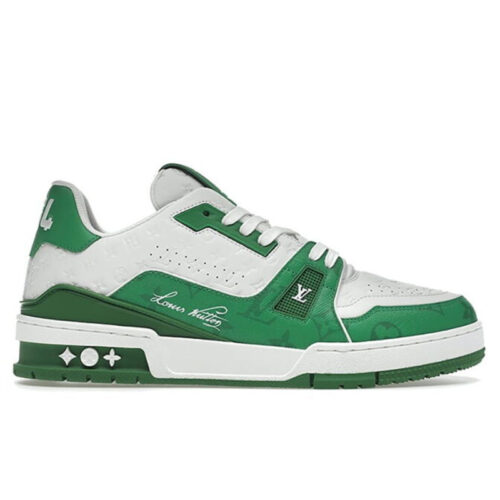 Giày Louis Vuitton Lv Trainer #54 Signature Green White Best Quality