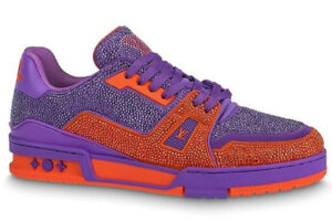 Giày Louis Vuitton Lv Trainer #54 Signature Purple Strass Best Quality