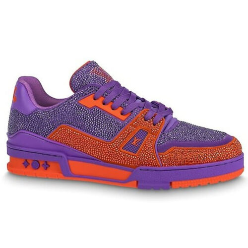 Giày Louis Vuitton Lv Trainer #54 Signature Purple Strass Best Quality