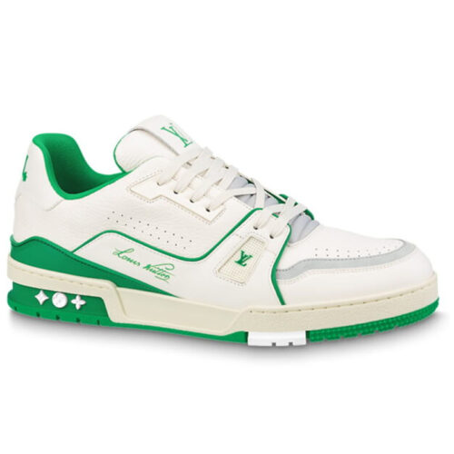 Giày Louis Vuitton Lv Trainer #54 Signature White Green Best Quality