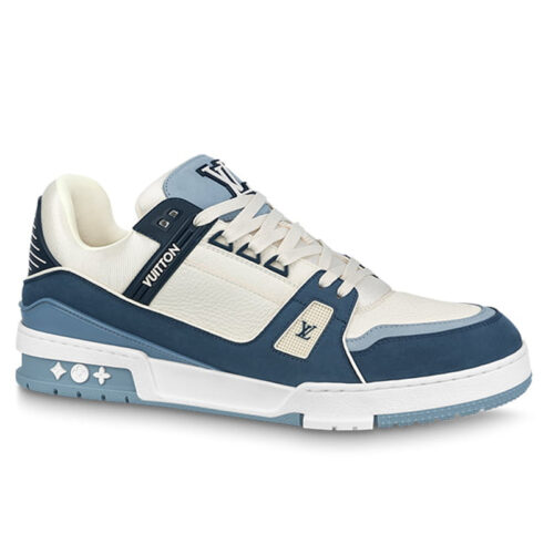 Giày Louis Vuitton LV Trainer Blue Trơn 2023 Best Quality