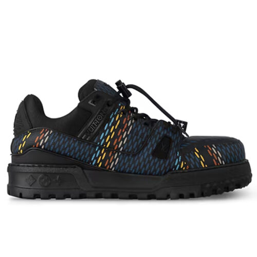 Giày Louis Vuitton LV Trainer Maxi Grained Black Best Quality