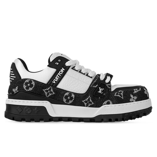 Giày Louis Vuitton LV Trainer Maxi Monogram Denim Black Best Quality