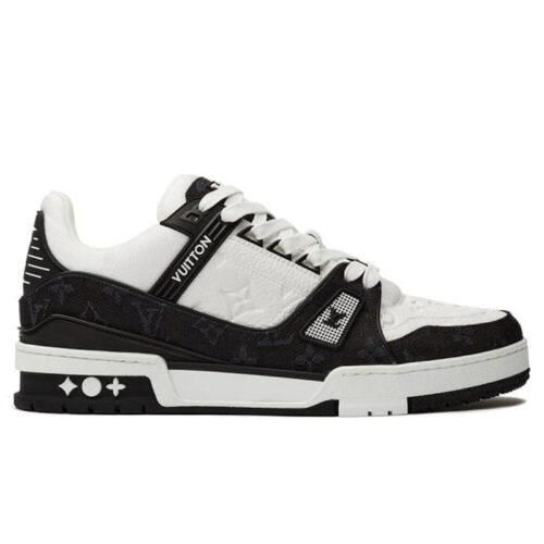 Giày Louis Vuitton LV Trainer Monogram Denim Black Best Quality