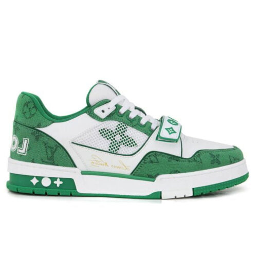 Giày Louis Vuitton Lv Trainer Monogram Green quai Velcro Best Quality
