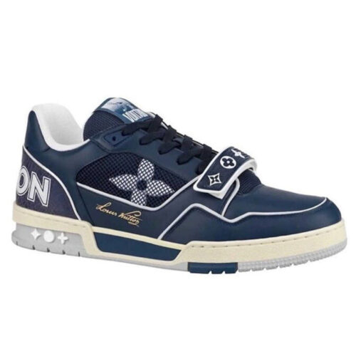 Giày Louis Vuitton Lv Trainer Monogram Navy quai Velcro Best Quality