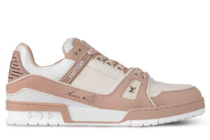 Giày Louis Vuitton LV Trainer Nubuck Calf Leather Taupe Pink Best Quality