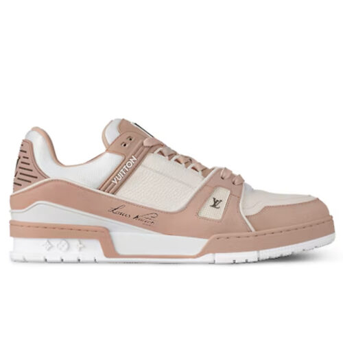 Giày Louis Vuitton LV Trainer Nubuck Calf Leather Taupe Pink Best Quality