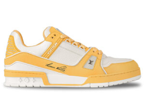 Giày Louis Vuitton LV Trainer Nubuck Calf Leather Taupe Yellow Best Quality