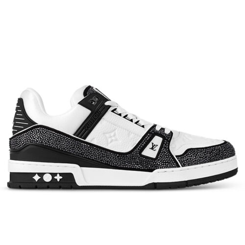 Giày Louis Vuitton LV Trainer Swarovski™ Crystals Black Best Quality