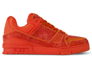 Giày Louis Vuitton LV Trainer Swarovski™ Crystals Orange Best Quality