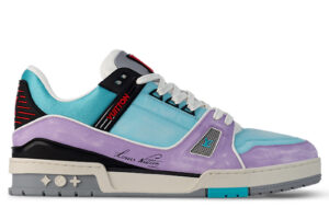 Giày Louis Vuitton LV Trainer Vintage Effect Blue Best Quality
