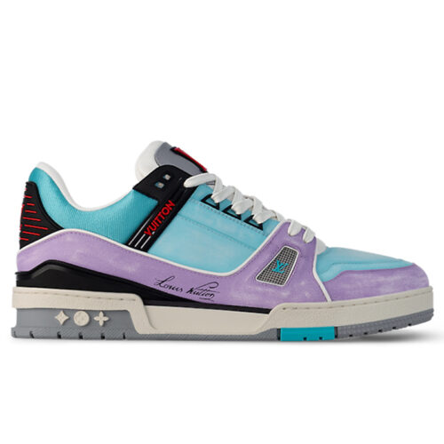Giày Louis Vuitton LV Trainer Vintage Effect Blue Best Quality