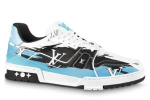 Giày Louis Vuitton LV Trainer#54 Graphic Print White Black Blue Best Quality