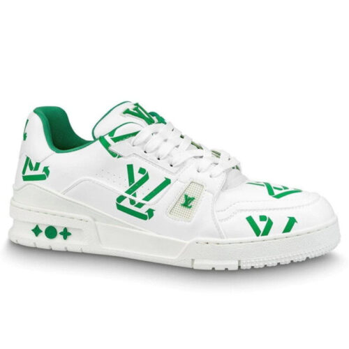 Giày Louis Vuitton Trainer Logo LV Cycling Green Best Quality
