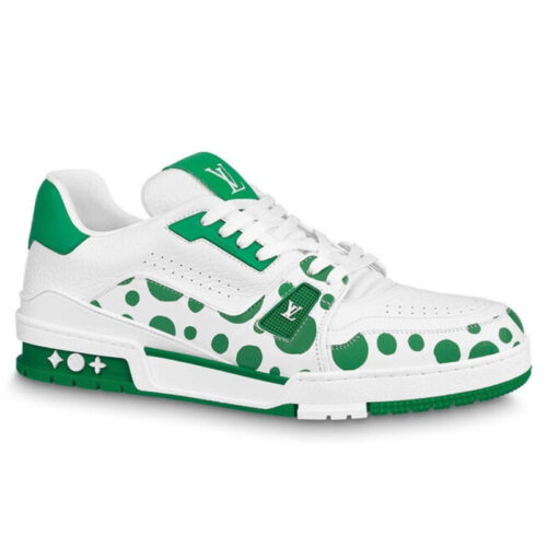 Giày Louis Vuitton Trainer LV x Yk Yayoi Kusama Green Best Quality