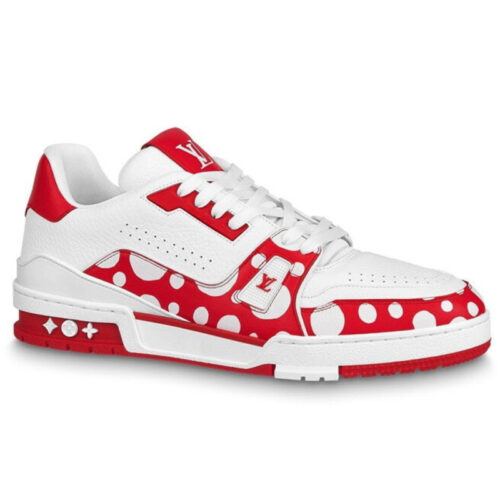 Giày Louis Vuitton Trainer LV x Yk Yayoi Kusama Red Best Quality