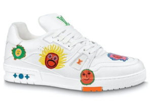 Giày Louis Vuitton x Yayoi Kusama Trainer White Print Best Quality