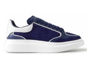 Giày McQueen Oversized Retro Da Lộn Suede 'Indigo Ice Grey'