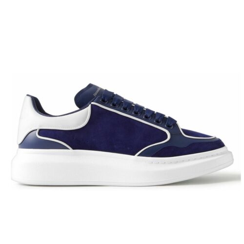 Giày McQueen Oversized Retro Da Lộn Suede 'Indigo Ice Grey'