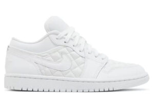 Giày Nike Air Jordan 1 Low ‘Triple White Quilted’ Best Quality