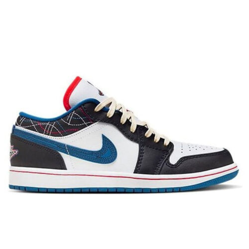 Giày Nike Air Jordan 1 Low ‘White Industrial Blue Siren Red’ Best Quality