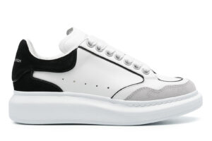 McQueen Oversized White Black Block Suede