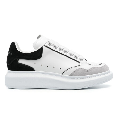 McQueen Oversized White Black Block Suede